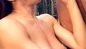 Pretty Long-Haired Hottie Enjoys Outdoor Adventure In The Woods