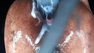 punishing my big hairy pussy with brutal dildo action