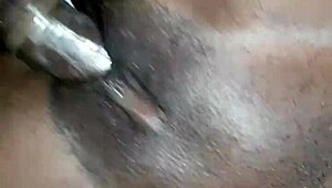 she enjoys the black dick in her shaved pussy