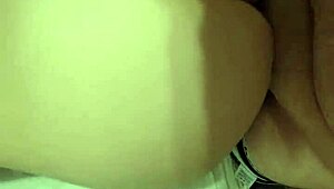 sexy wife teases husband with blowjob until he bends her over the bed and cums on her ass