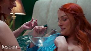 Clemence Audiard says, 'Let's scissor, Katy Rose.' They dive into intense pussy play