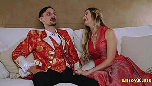 Insatiable Blonde in Stockings Sucks and Fucks Shaved Pussy in Hardcore Scene. Towheaded Vixen Licks and Rides for Intense Action.