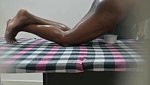 Squeezing Sperm Milk Outside In Massage Spa