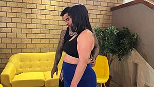 My Colombian Personal Trainer Helps With Workout.