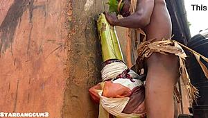 chubby young ranch girl tries stronger toys in country setting