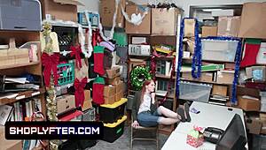 redhead krystal orchid strip-searched and banged in shop