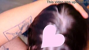 quiet nerdy girl masters deepthroat and sloppy ball licking in dorm