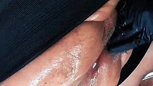 punishing my big hairy pussy with brutal dildo action