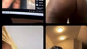 Amateur big tits babe rides monster cock on IG live