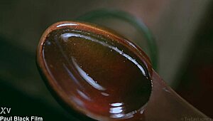 Honey Erotic Art Paul Black Masturbates in Kinky Cinema Scene