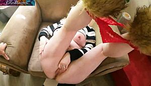 Stepmom Hangs Out in Underwear, Teasing in Living Room!