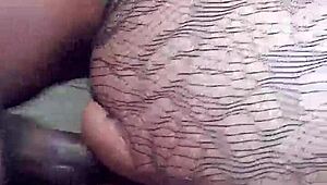 These pussy lips are holding the dick inside with natural tits on display 😏