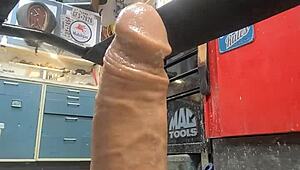 sexy girl rides big dildo passionately