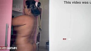 puta casada caught masturbating while watching her own video fucking a big cock guy.