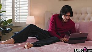 Catching my boyfriend jerking off with a condom he didn't need.