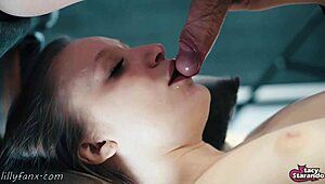 Is this hungry mouth ready for your cum? Watch the best close-up slobbery blowjob from a pretty teen couple in rough action.