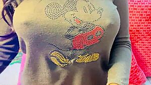 I hid a camera and caught her masturbating her natural tits and pussy 😏