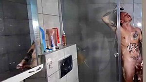 i saw him jerking off in the shower and deepthroated his big cock