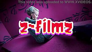 tattoo girl stretches her asshole solo