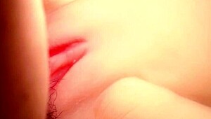 Pink color smooth vagina close-up