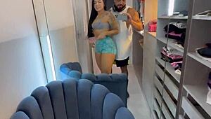 i devoured the gym's thick-assed brunette in her bedroom closet before workout, feeling every orgasmic pulse from her fit body