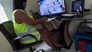 She imagines bricklayers fucking her hairy pussy outdoors!