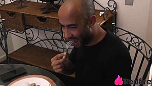 romantic dinner turns into intense anal session with naughty wife