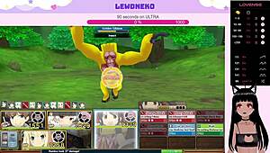 Vtuber Lewdneko Moans Loudly While Playing Evenicle Hentai Game with Big Tits and Monster Toys
