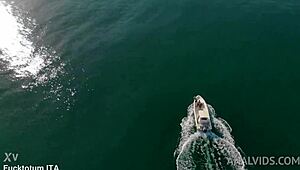 Romanian Rebecca Volpetti Takes Double Penetration on Boat in Wild Anal