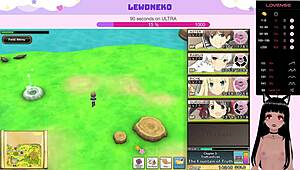 Vtuber Lewdneko Moans Loudly While Playing Evenicle Hentai Game with Big Tits and Monster Toys