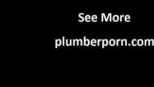 mature woman waits for the plumber