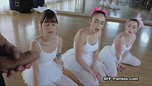 Ballerinas blow instructors thick dick