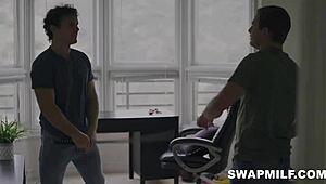 thick milfs swap stepsons for intense orgy blowjobs and fucking