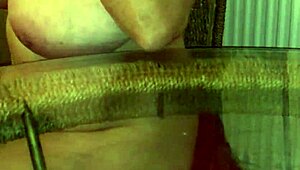 huge 34jj granny boobs bounced as she reached wild orgasm. her chubby frame shook with pleasure.