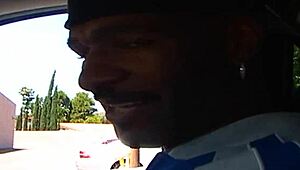 Busty brunette bends over for horny black stud in interracial anal session