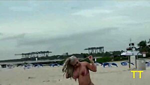 Brandi Bae Teases Stranger with Bold Handjob on Public Beach