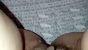 this milf has her hairy pussy open and ready