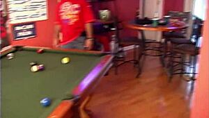 my step sister turns pool hall slut for cumshots