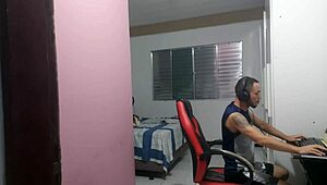 hey, i caught my stepmom playing with her tight butt