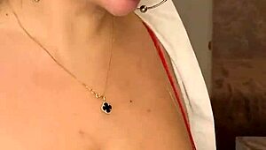 Milf with huge natural tits pours milk, want to lick it off? 😋