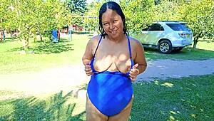 i'm a venezuelan slut flashing at medellín camp. wanna film with my cuckold husband?