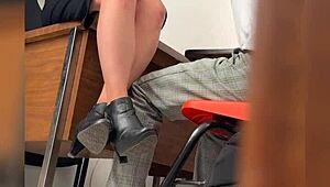 Look at this chubby Mexican teacher banging her student behind classroom door