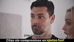 Damn, two guys slam a hot blonde Spanish sub in wild double action!