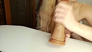I go crazy sucking my toy cock, but what if it was real?