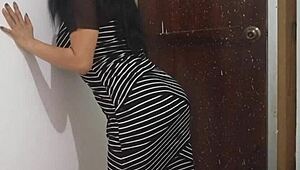 Watch sexy stepmother dance and flash her ass before the wedding?