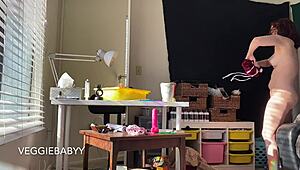 Hey, caught you spying on me naked cleaning my room, huh?