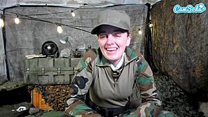 Big Boob Soldier Girl Fingering Her Wet Pussy Alone In Quarters!