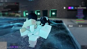 Alone in the pool with shy girl turns into rough fuck and cumshot.