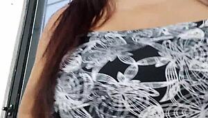 my husband leaves me wanting sex and then goes to work im home alone and i start touching my big natural tits im excited!