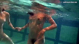 Ivetta, Katka, and Barbara in hot underwater lesbian scene.